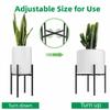 Heavy Duty Metal Plant Stand Mid Century Modern Stable Design Planter Holder Adjustable Corner Floor Stand Home Garden Decor