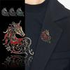 1Pc Luxury Rhinestone Horse Brooches Women Men Vintage Colorful Crystal Handsome Alloy Brooch Badge Pin New Year Jewelry Gift