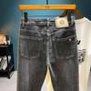 Men's Slim-Fit Straight-Leg Cropped Jeans, Summer and Autumn Trendy Brand, Stylish Casual High-End Pants