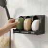 Strong Adhesive Self Draining Soap Dish Fast Draining Shower Organizer Rack  Home Storage