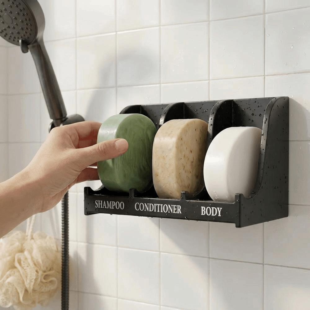 Strong Adhesive Self Draining Soap Dish Fast Draining Shower Organizer Rack Home Storage