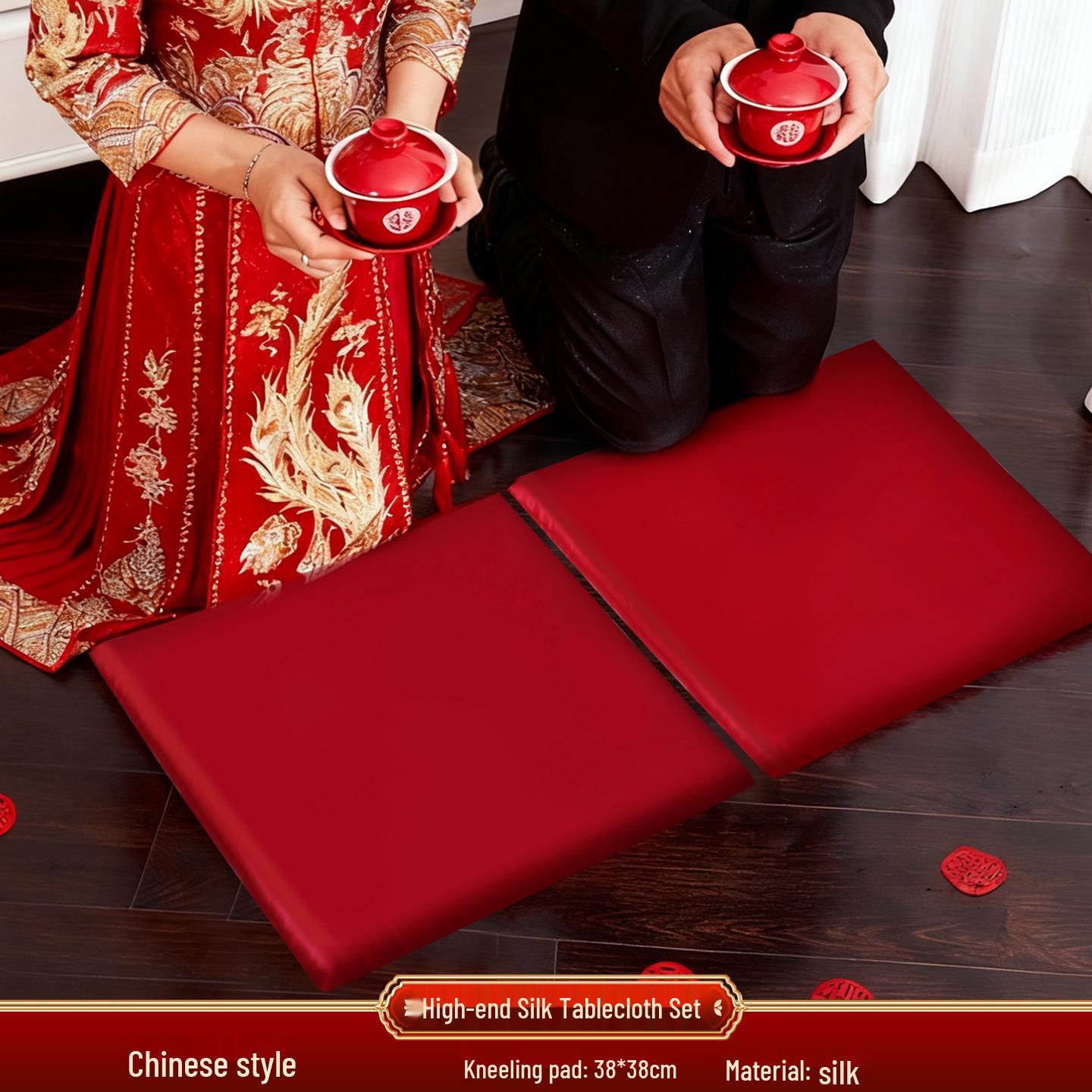 Свадебная чайная церемония Красные подушки для коленей «Двойное счастье»