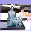 Glass Dispenser Bottle 400ml With Colorful Embossed Floral Pattern For Home Bathroom Use