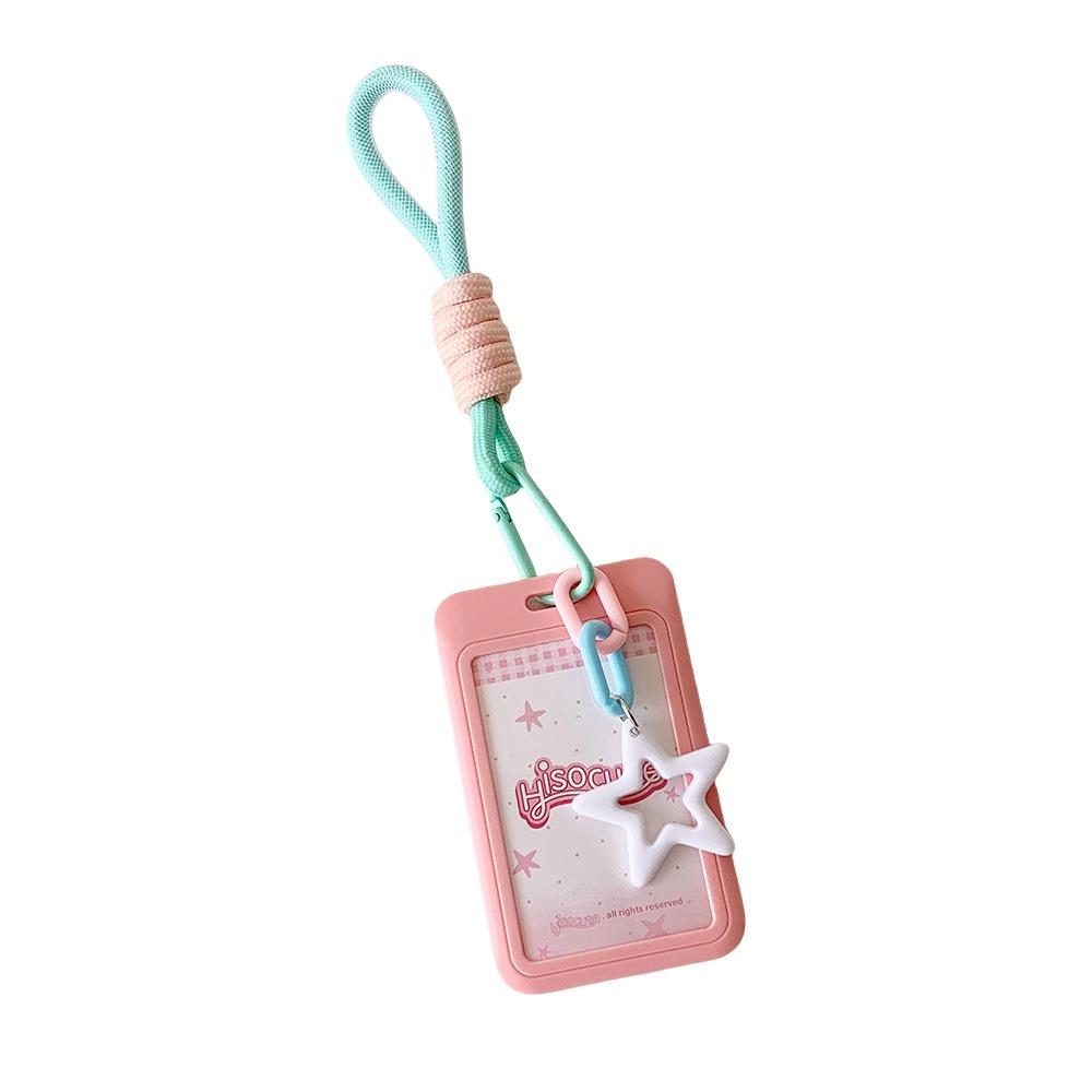 Star Pendant Photos Protective Cover Sliding Cover ID Card Storage Cute Students Card Holder