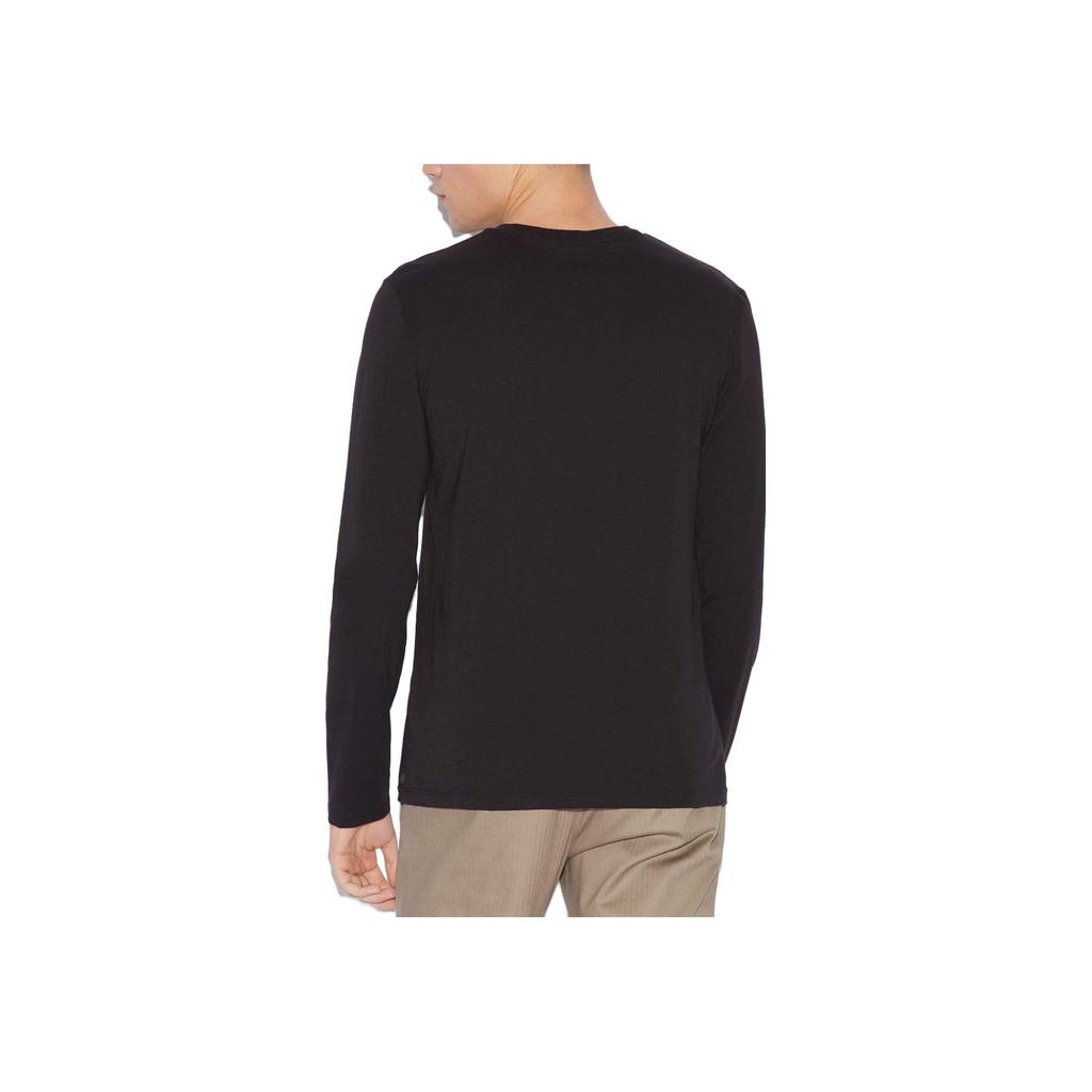 Emporio Armani Round Neck Solid Long Sleeve T-Shirt Men tops Black 8NZM77-ZJA5Z-1200