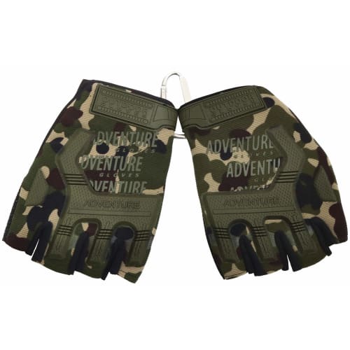 Half-Finger Tactical Gloves, Fingerless, for Cycling, Fishing, Airsoft, and Adventure (Camouflage)