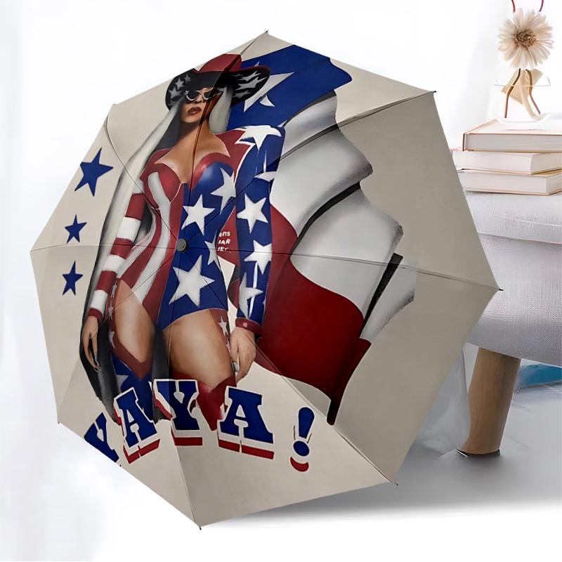 1pc Beyonce Automatic Folding Umbrella, Portable Collapsible Design, Casual Outdoor Accessory L1202043