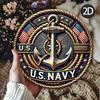 Vintage US Navy Metall Wandschild 50x50cm Patriotische Dekoration für Haus Garten