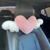 Love Style Car Headrest Lumbar Support Women's Neck Protection Pillow, Creative Cute Plush Cushion, Car Seat Interior Decoration