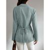 Spring and Autumn New Long Sleeve Shirt Lapel Strap Slim Temperament Commuter Cardigan Top