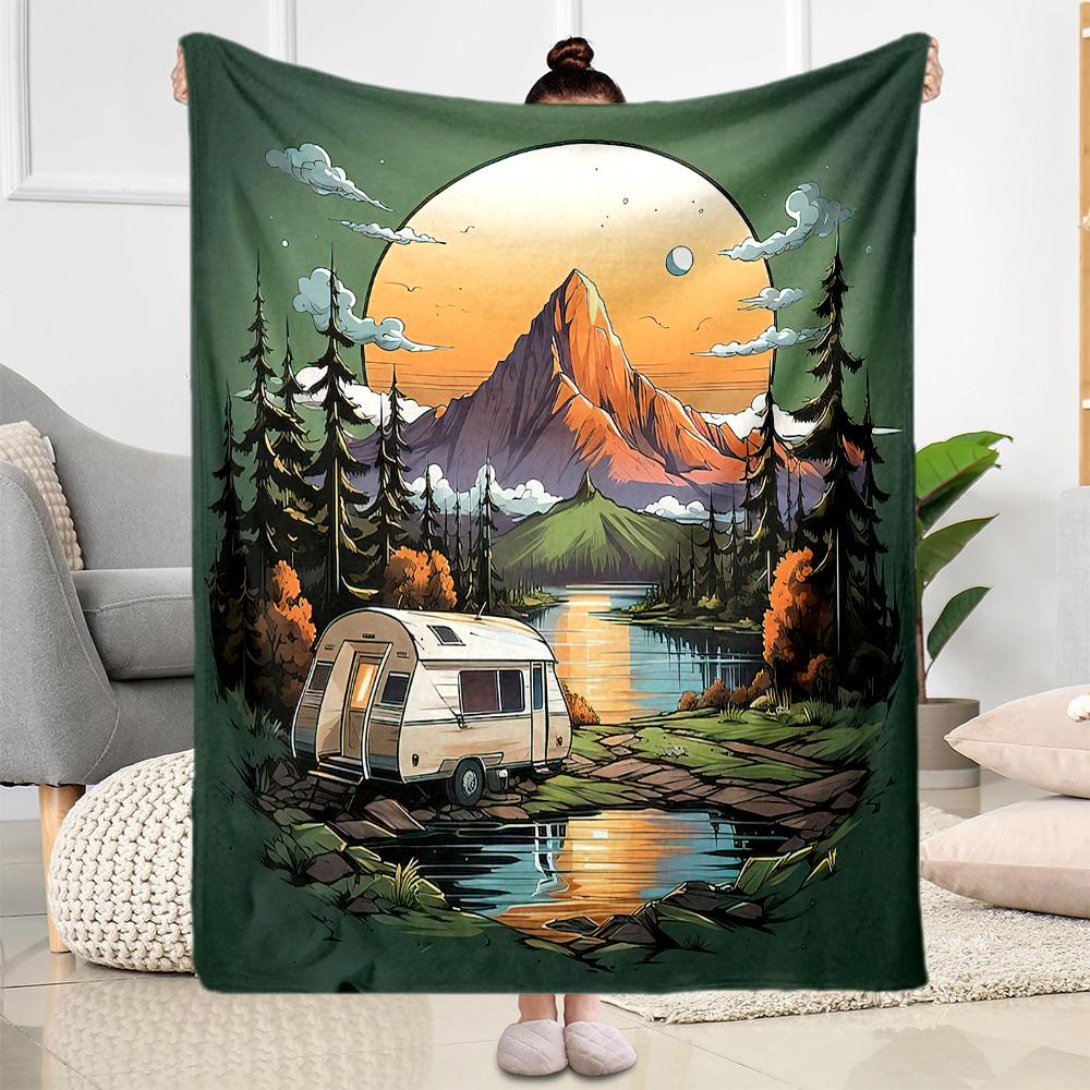 Lagerfeuernacht Abenteuerdecken sind für Wohnzimmer geeignet und somit eine ideale Wahl für Reisen im Freien und als Geschenke.