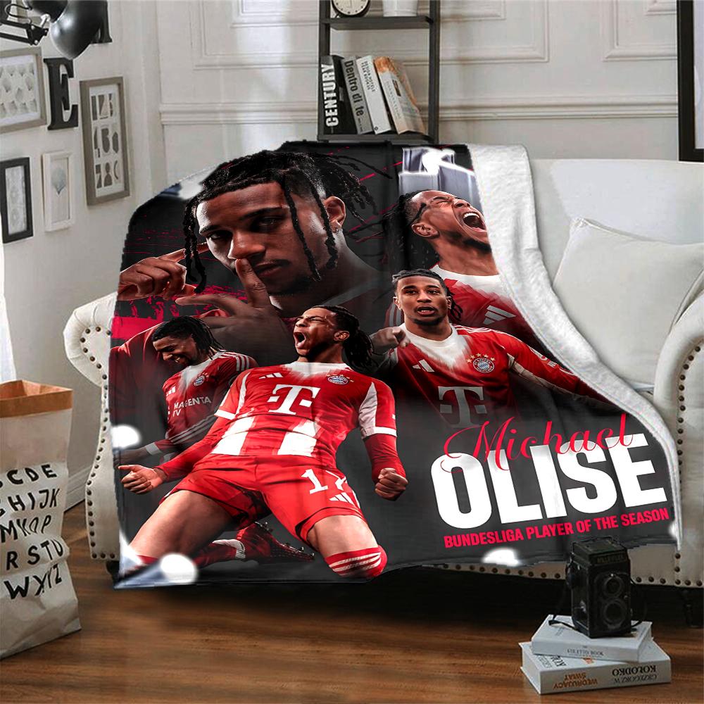 Michael Olise Player Season Blankets Flannel Printed Breathable Warm Throw Blanket for Home Office Bedspreads 0708a45