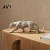 Luxury Home Office Statues 3D Geometric Cheetah Ornament, Durable PLA Modern Minimalist Sculpture, Resin Stone Texture Decor Art Statue, for