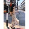 Butterfly Print Swinging Collar Suspender Dress Women's Summer 1111 New French Temperament Irregular Vacation Long Skirt