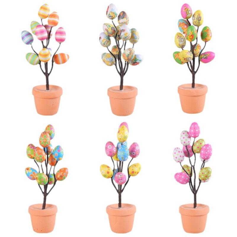 Egg Simulation Spotted Potted  2024 Easter Desktop Room Ornament Gift Festival