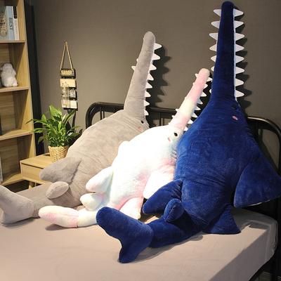Non-Toxic 140Cm Creative Sawtooth Shark Plush Toy Soft Stuffed Cartoon Long Mouth Fish Doll Bed Sleep Pillow Sofa Cushion Birthday Gifts