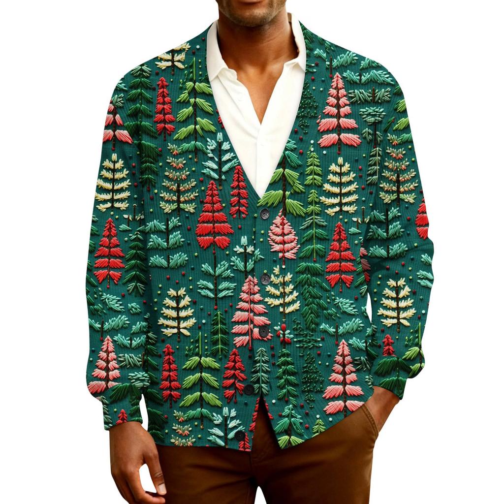 Men's Ribbed Knit Long-Sleeve Cardigan