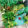 580 stuks Jungle Scène Bouwstenen Set, Tropisch Regenwoud DIY Kit met Basisplaat, Compatibele Stenen voor Kinderen