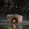 2 In 1 Retro Japanese Stoneware Tea Warm Stove Ceramic Candle Essential Oils Burner KungFu Tea Warmer Cup for Home Decor Teaware