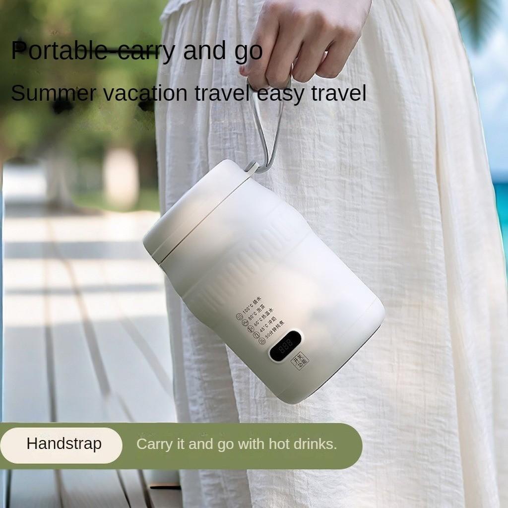 500ml Large Capacity Electric Water Boiling Cup Travel Portable Car Kettle Small Smart Heating Thermal Flask