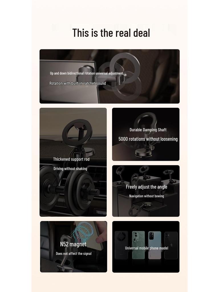 Magnetic Anti-Shake Car Phone Holder for Navigation