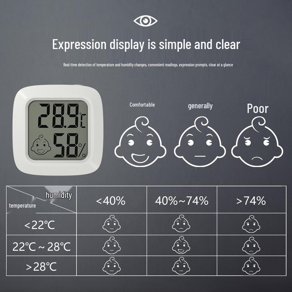 High-Precision Digital Indoor Baby Thermometer with Smiley Display and Built-in Magnetic Mount