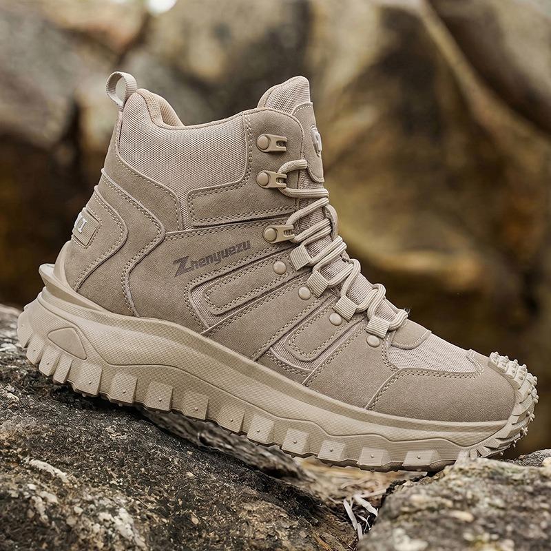 Men Outdoor Functional Hiking Trekking Wear Resistant Work Shoes Light Thick Sole Casual Sports Shoes