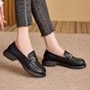 Popular versatile platform soft leather loafers women's 2025 spring and autumn British style small leather shoes black one-pedal single shoes