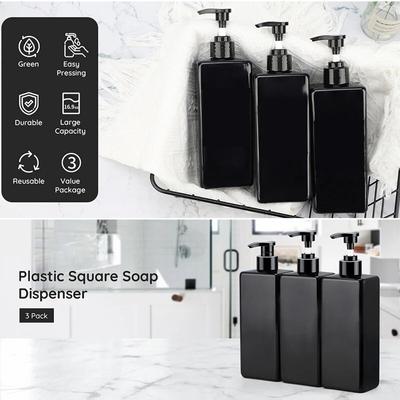 Bouteilles distributrices de shampoing et de revitalisant en plastique, vide, pompe rechargeable, bouteille de Lotion, ensemble de conteneurs de savon cosmétique, 3/1 pièces