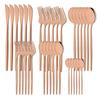 36Pcs Dinnerware Set Stainless Steel Tableware Set Black Gold Flatware Knife Fork Dessert Spoon Luxury Western Cutlery Set