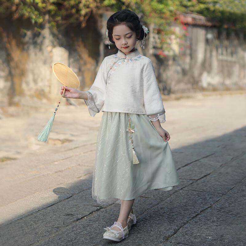 Qiboh Girls' Hanfu New Chinese Style Set 2025