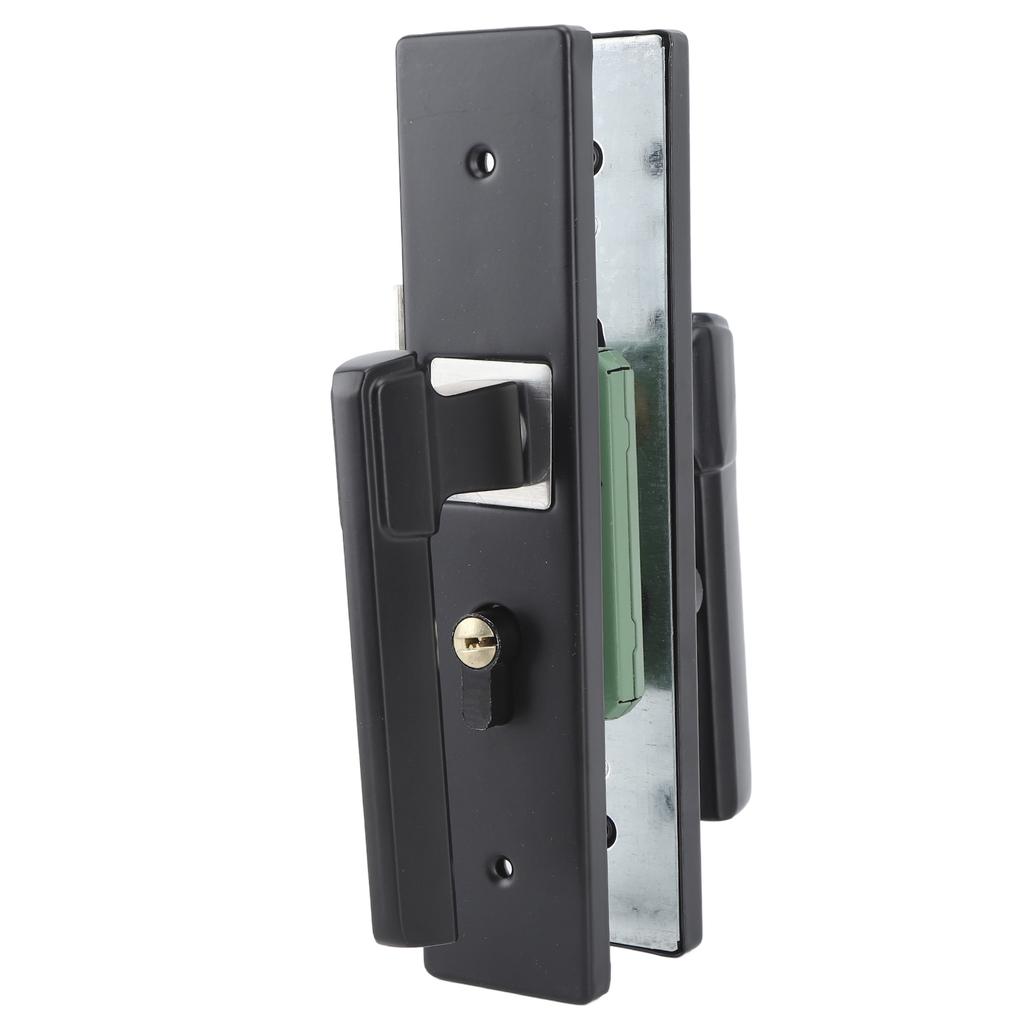 Klamka do drzwi Stop Aluminium Zamykana Klamka do Drzwi Zestaw z Kluczami do Sypialni Łazienki Biura Matowa Czarna