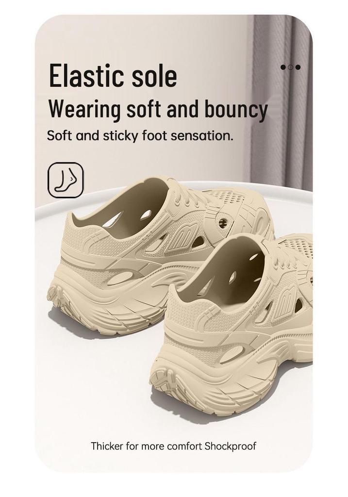 Women's Non-Slip Thick Sole Beach Sandals – Summer Closed-Toe, Height-Increasing Dad Sandals