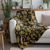 Black Floral Pattern Velvet Throw Blanket Sofa Bed Living Room Decorative Cushion Cover Gift