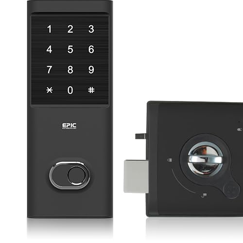 Epic Flassa 3D Smart Lock, Latest Model EPJP-FL3D, PIN Code/App/Fingerprint/FeliCa?/MIFARE?/Smartphone NFC/Remote Control (Sold Separately), Auto-Lock