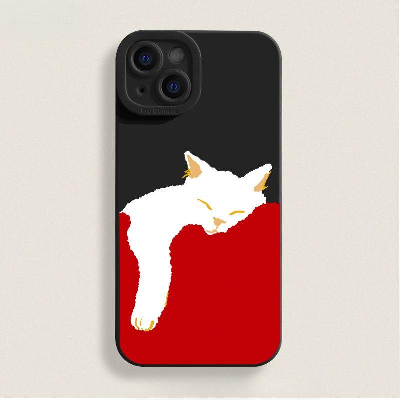 

Чехол для телефона Snooze Kitten для Apple iPhone 16 ProMax - Мягкий силиконовый противоударный креативный чехол для телефона с изображением кота для iPhone16/15/14/13/12/11/Pro/Promax/Plus Apple Xr чёрный