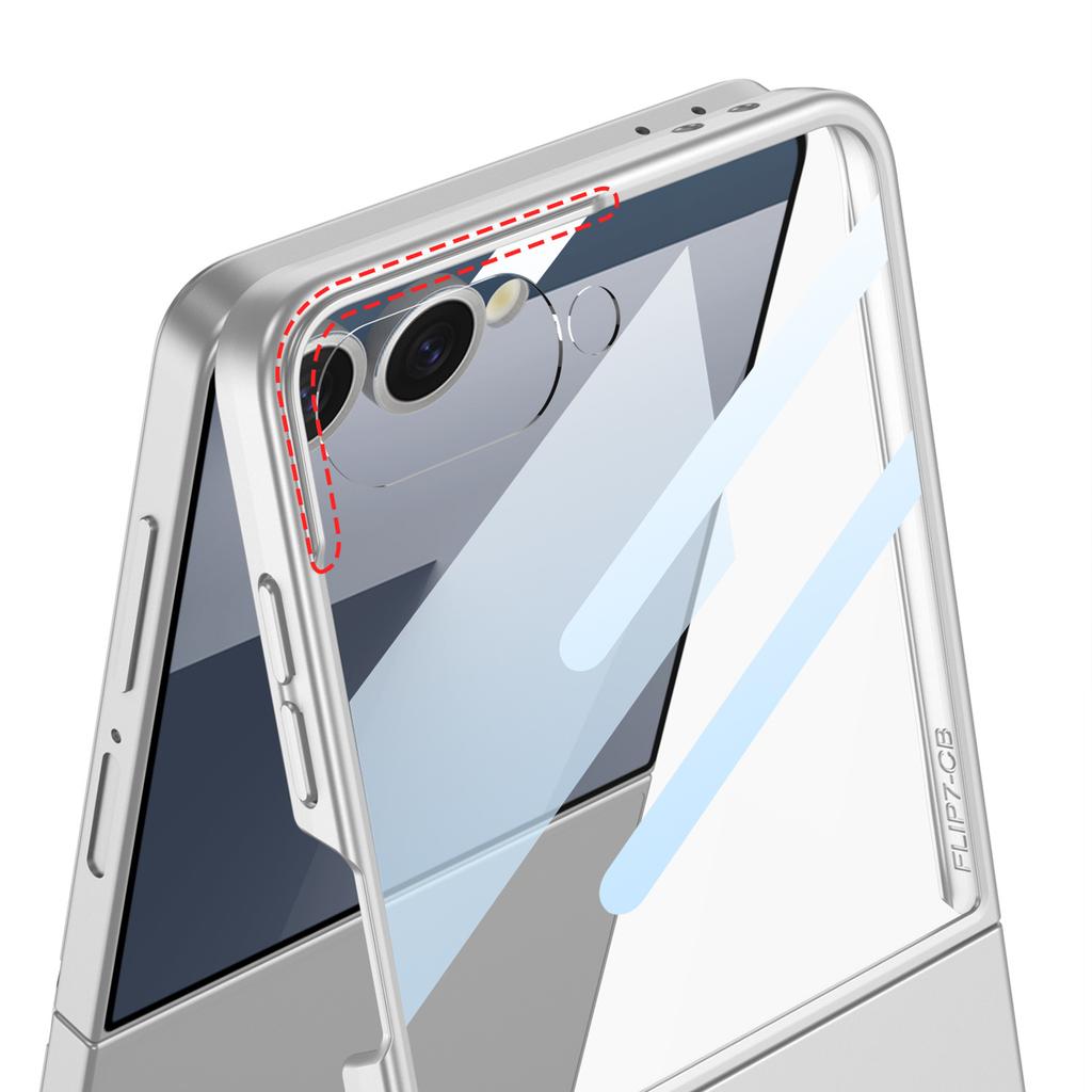 Suitable for Samsung ZFlip7 Mobile Phone Case Folding Screen Ultra Thin Full Inclusive Protective Case Film Anti Fall Flip7 Rotary Bracket