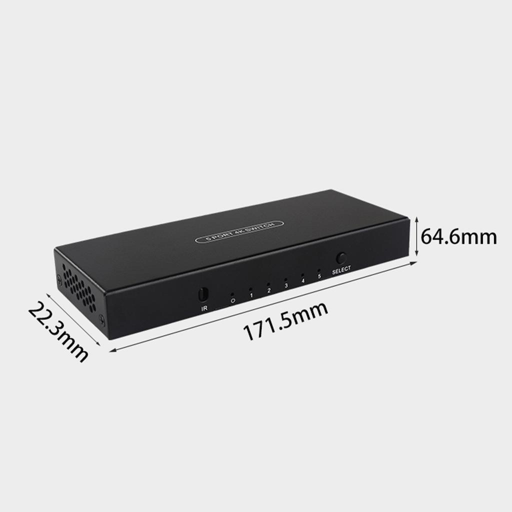 High-Definition Multimedia Interface Switch 5 In 1 Out Switcher Box High-Definition Multimedia