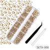 1 Set 12 Grids Nail Art Rhinestone Kit with Storage Box Drill Pen Tweezers Glass Flatback Rhinestone DIY Nail Design Crafting Decoration Fake Gems