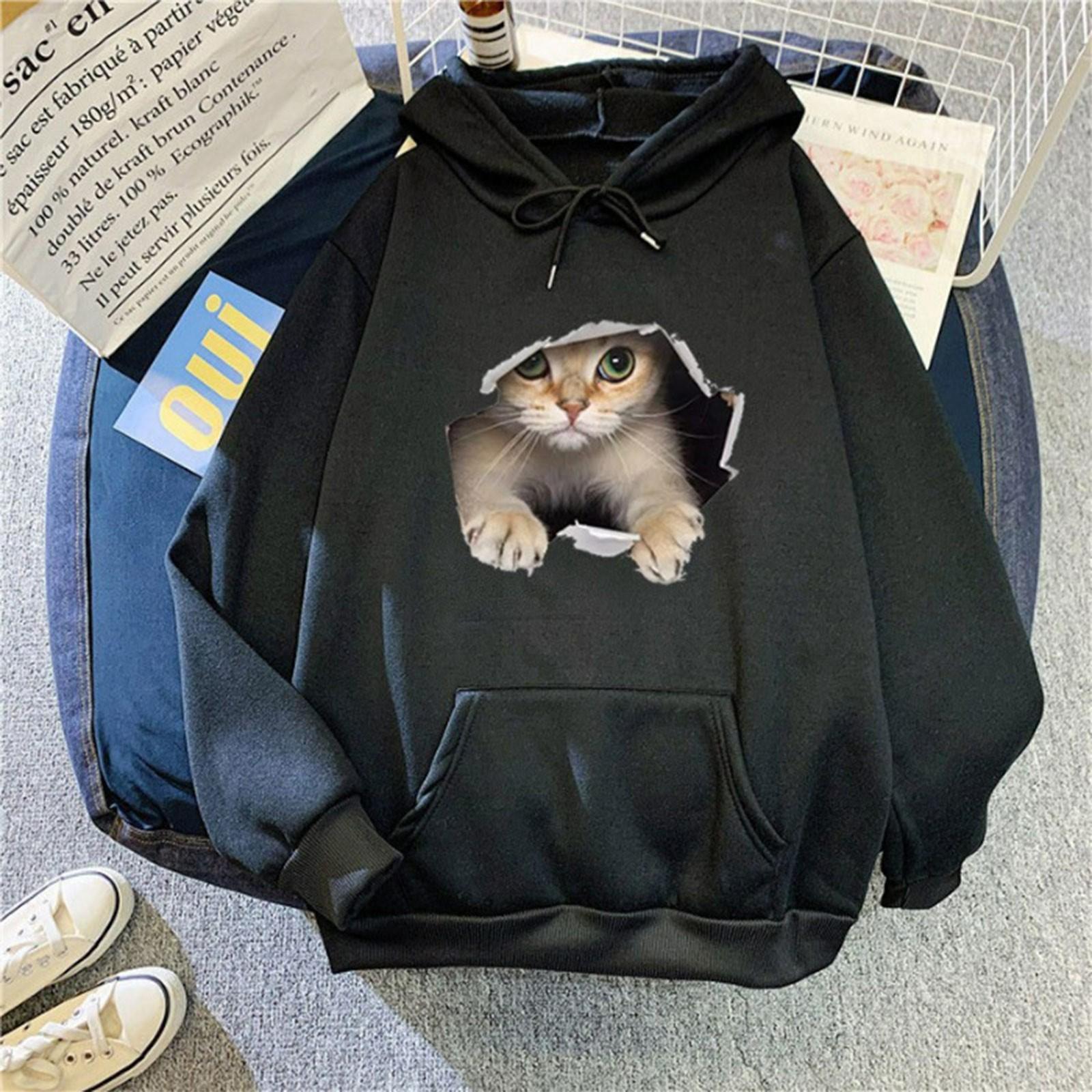 

Женские флисовые толстовки большого размера, свитера с длинным рукавом, пуловеры, осенние наряды XL чёрный