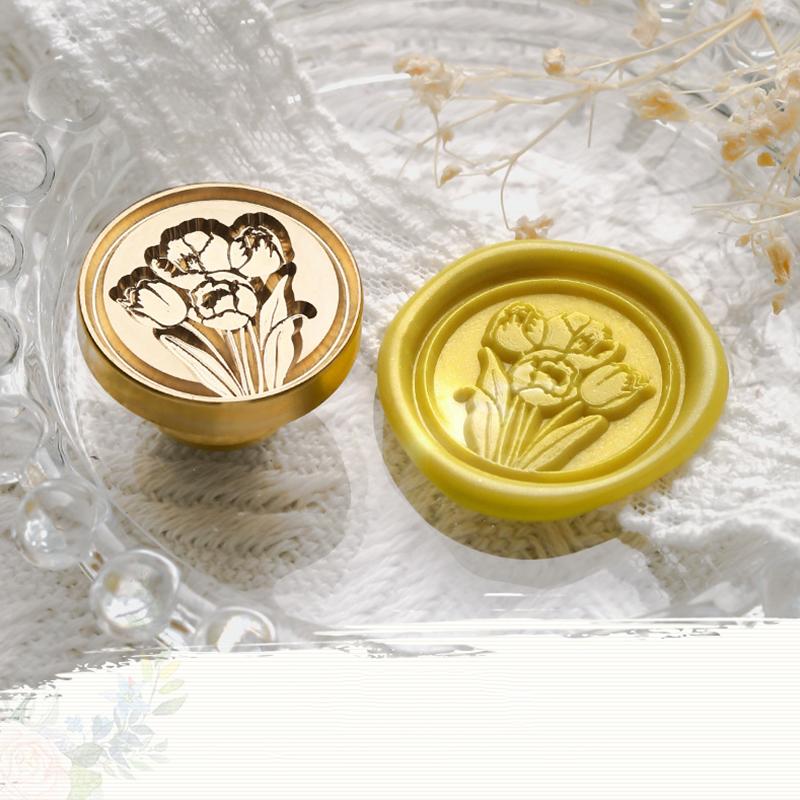 Kreativer Stempelkopf für Pflanzenblumen, für Handkontoumschläge, Feuerlack-Siegelstempelkopf