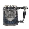 Ritter Edelstahlkelch Retro Bierkrug Whiskeybecher Kreatives geprägtes Harzornament Personalisierter Becher