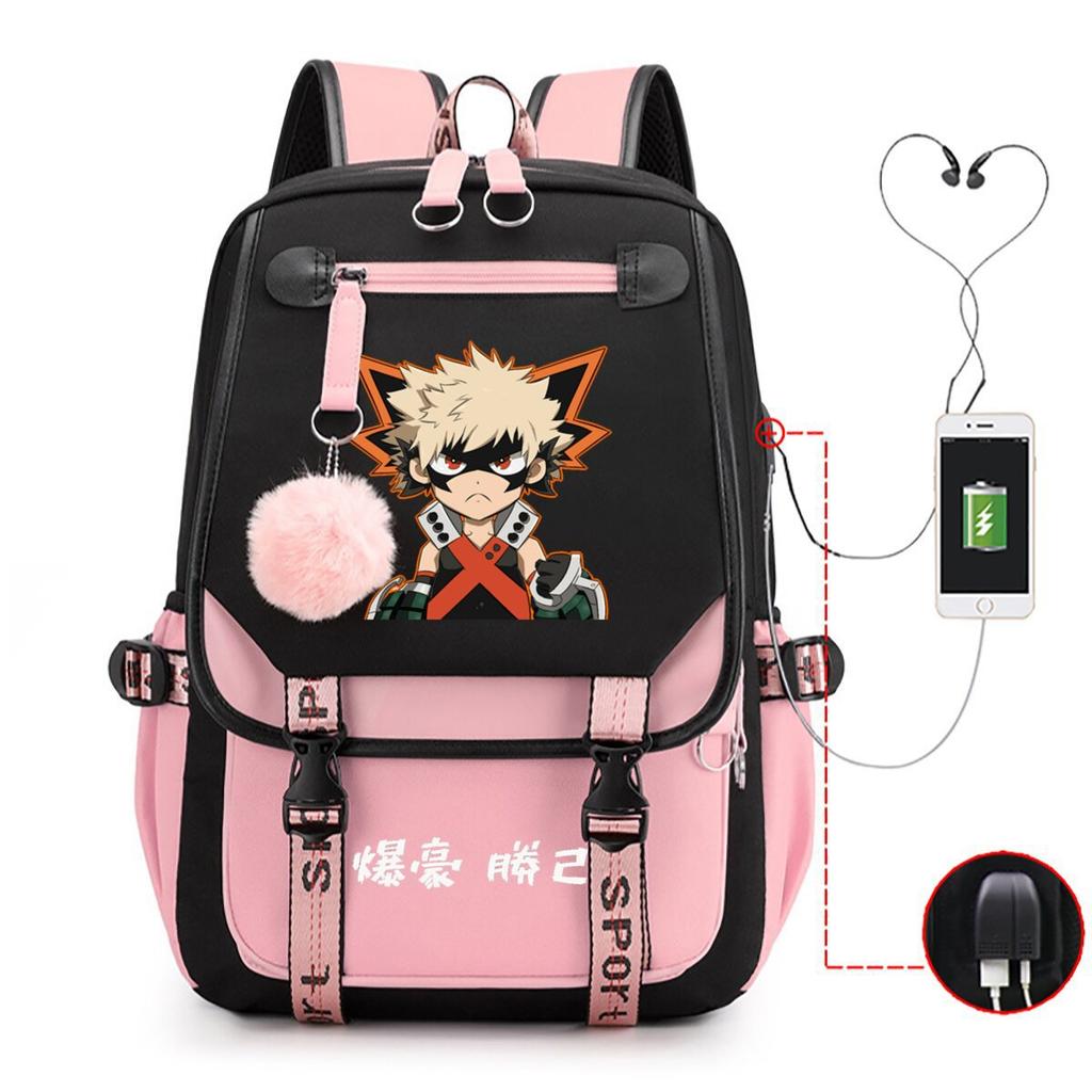 Teen Trend Animation Schoolbag Korean Version Backpack Male New Contrasting Color Simple Middle School Student Backpack