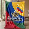 Colombia Football Printed Flannel Blanket Skin Friendly Warm Decorative Throw for Indoor Couch Bed Daily Use