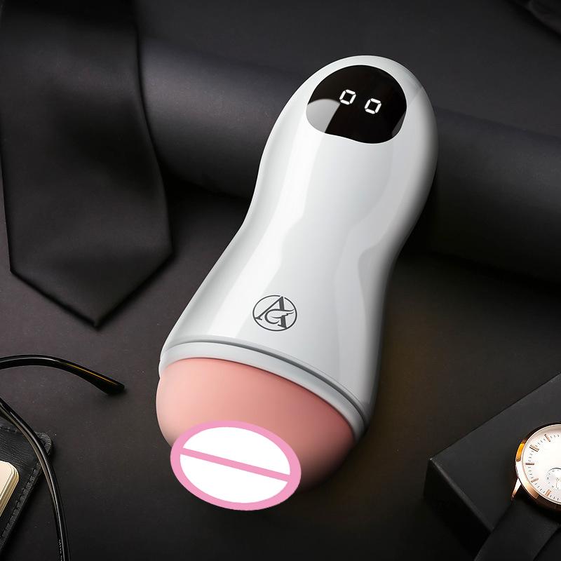 Heating Blowjob Male Masturbator Cup, Pocket Pussy with Large Particles, Simulated Vagina Clitoris Vibrator Sex Toy for Men