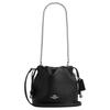 Faye 18 Silver Logo Crossbody Bucket Bag Calfskin Shoulder Bag Mini Women Black