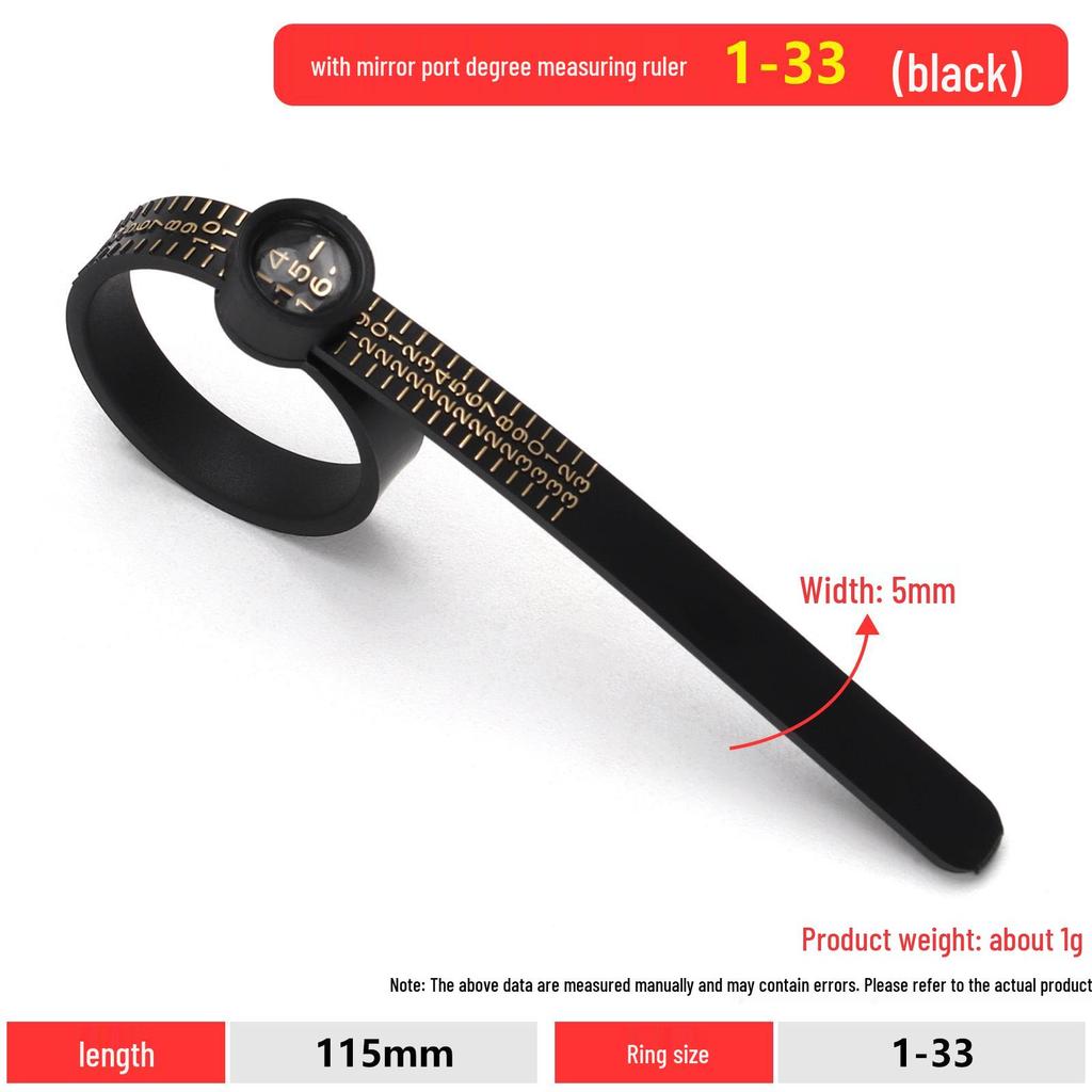 Ring Sizer with Magnifier Measuring Tape - Soft Belt-Style Finger Size Ruler Tool
