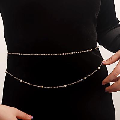 Fashion Double-layer Diamond Claw Chain, Metal Small Fragrance Waist Chain, Waist Jewelry, Women, Beautiful Body