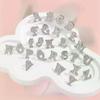 2PCS Initial A To Z 26 Letters Pin Silver Color Fashion Metal Alphabet Women Men Suit Collar Lapel Brooch Pin Accessories
