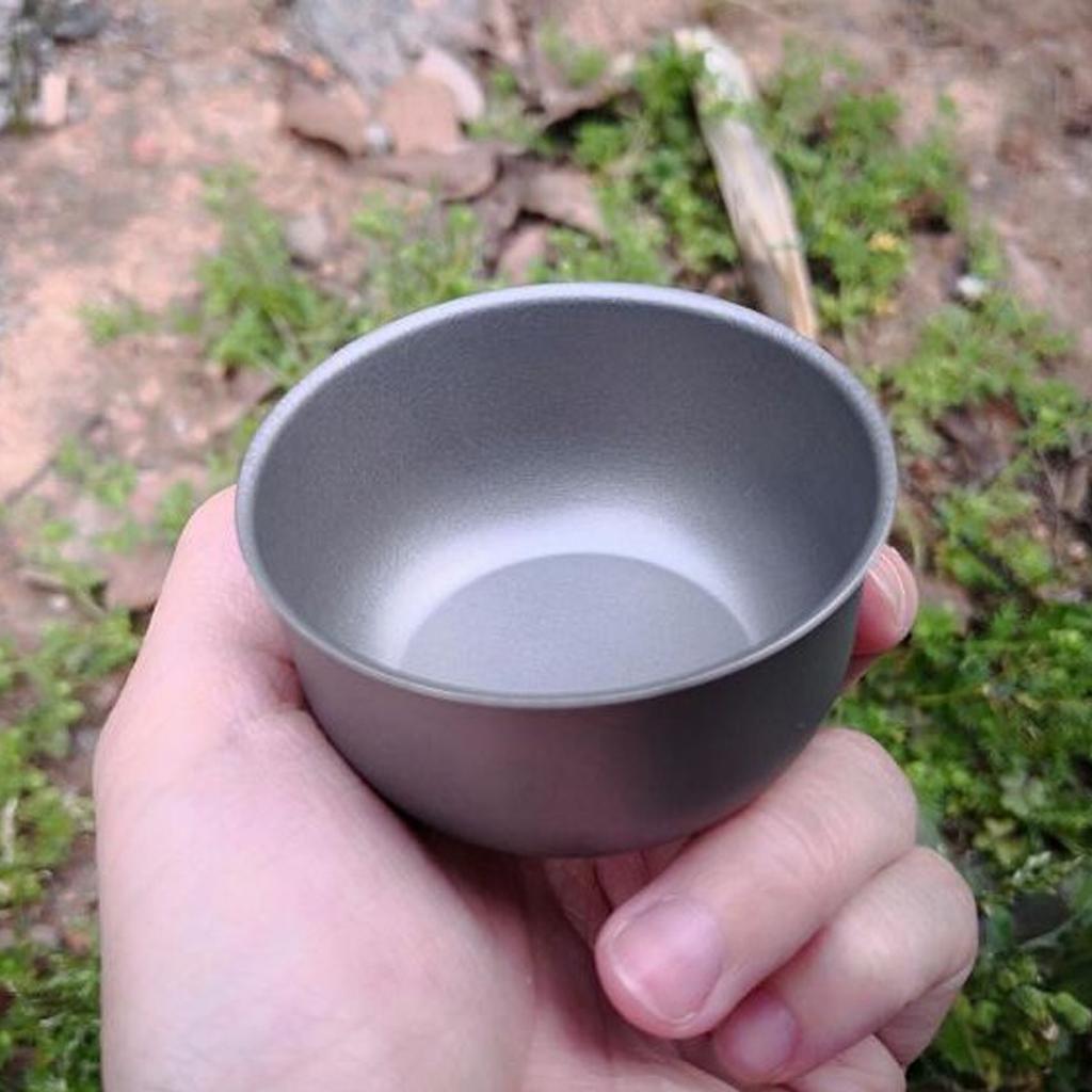 2 Pieces Titanium Camping Tea Cups, Mini Wine Glass, Portable, Lightweight, Small Size, Outdoors